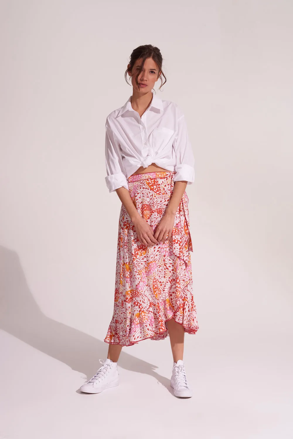 Poupette st Barth - Long Skirt Aude - Orange Ailes sold by Jessie Boutique