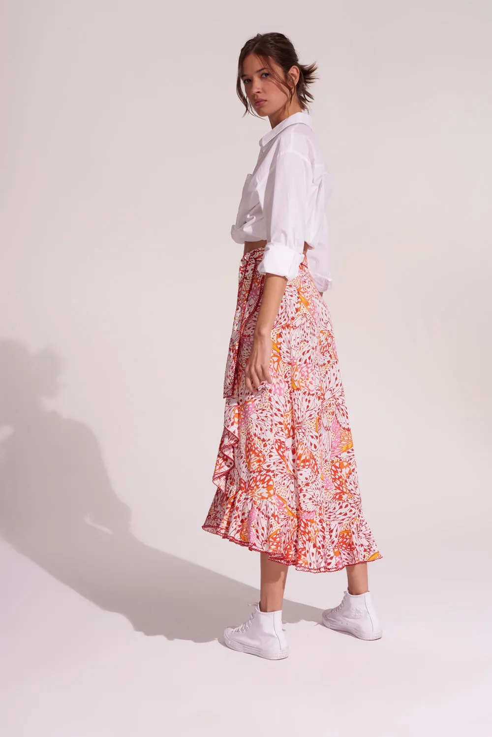 Poupette st Barth - Long Skirt Aude - Orange Ailes sold by Jessie Boutique product image thumbnail 3