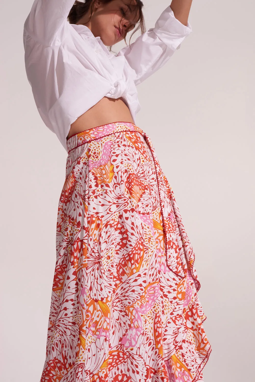 Poupette st Barth - Long Skirt Aude - Orange Ailes sold by Jessie Boutique product image thumbnail 2