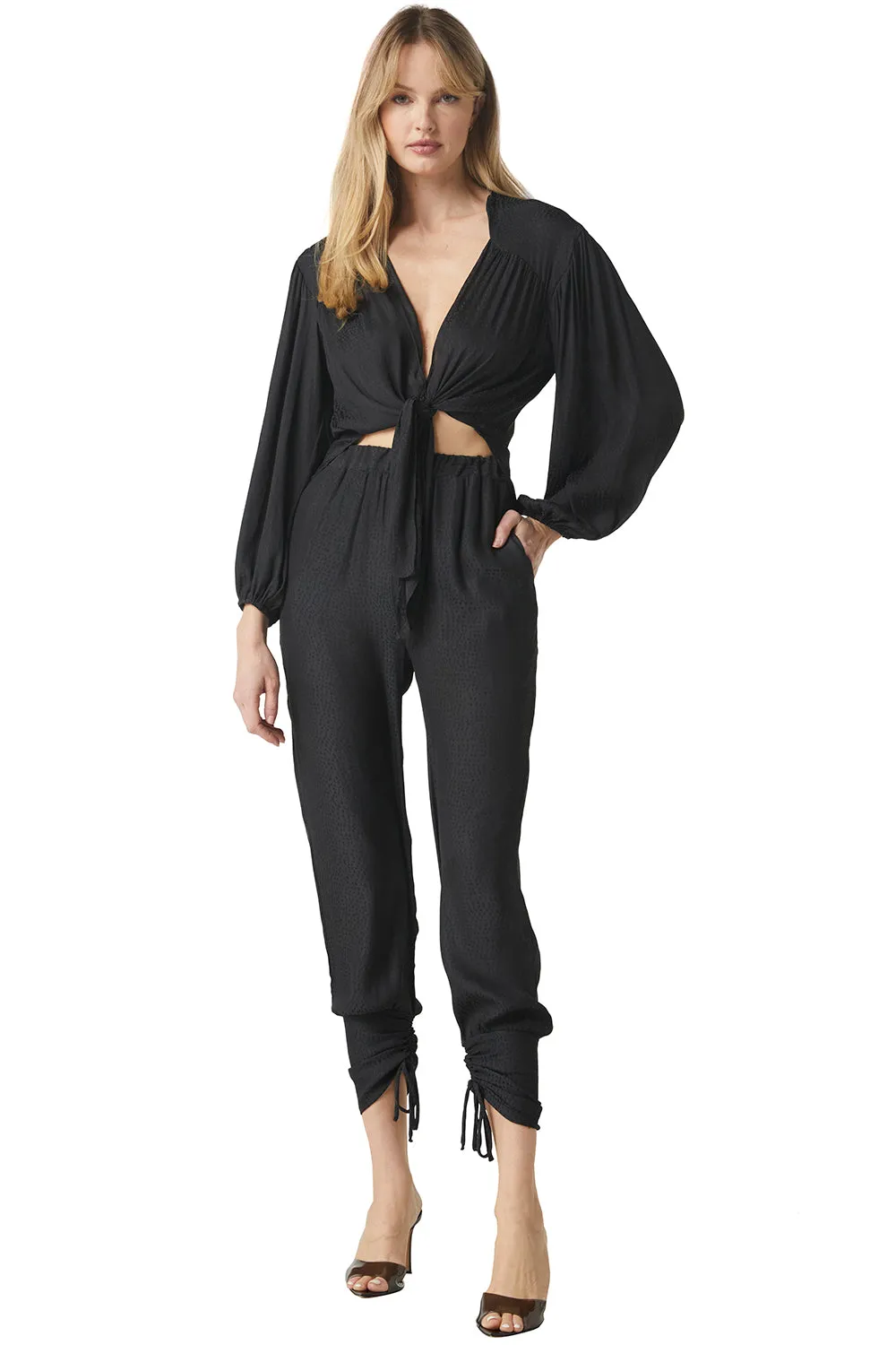 Misa - Sylvia Top - Black Jacq Dot sold by Jessie Boutique