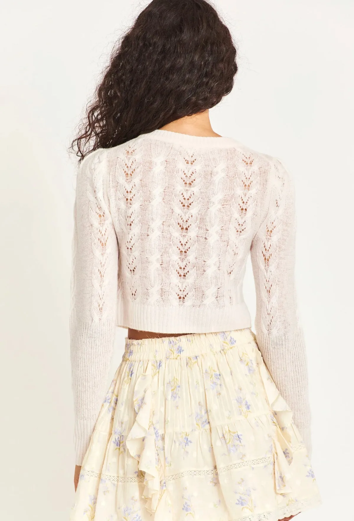 Loveshackfancy - Birch Cardigan - Porcelain sold by Jessie Boutique product image thumbnail 3