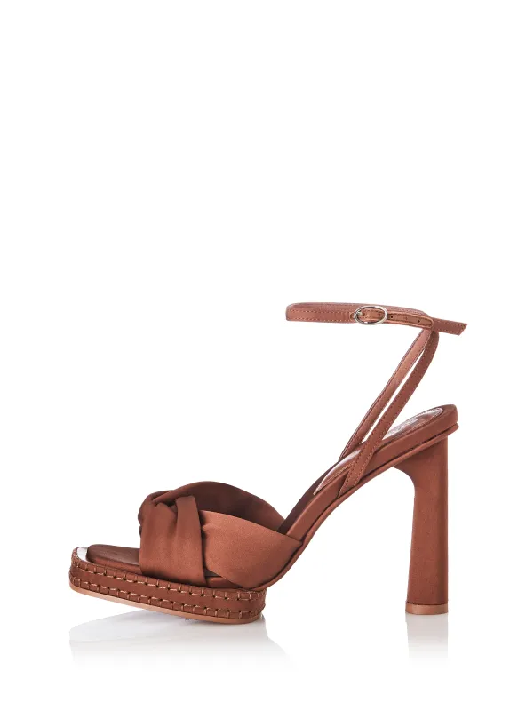 Alias Mae - Gipsy Heel - Tan Satin sold by Jessie Boutique