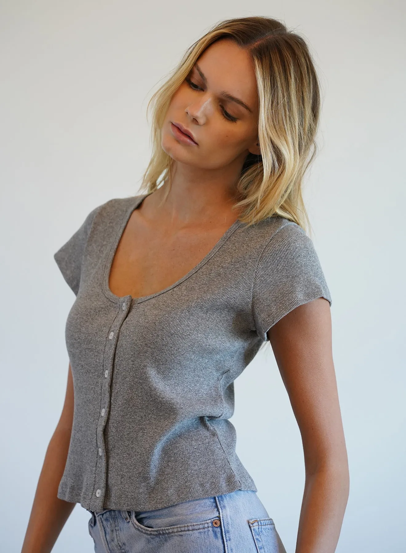 LNA - Doheny Tee - Heather Grey sold by Jessie Boutique product image thumbnail 3