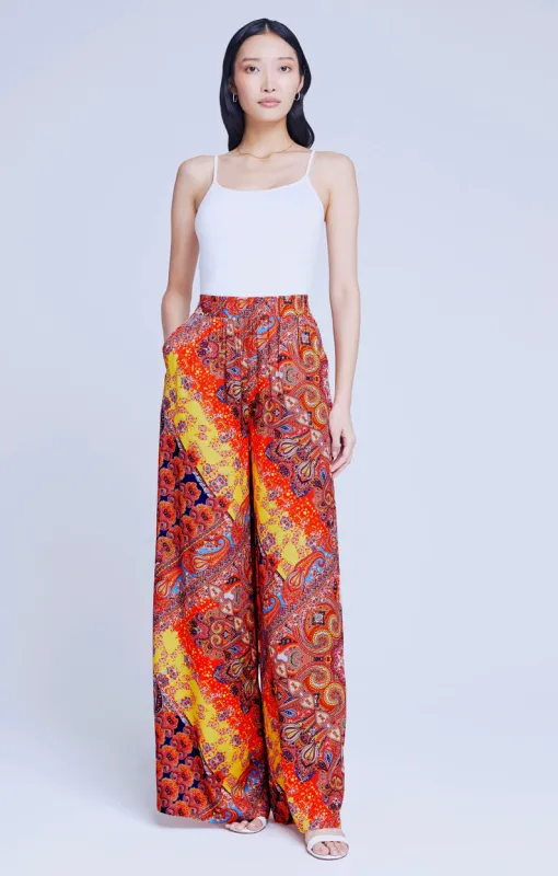 L’agence - Lillian Pant - Multi Paisley Scarf sold by Jessie Boutique