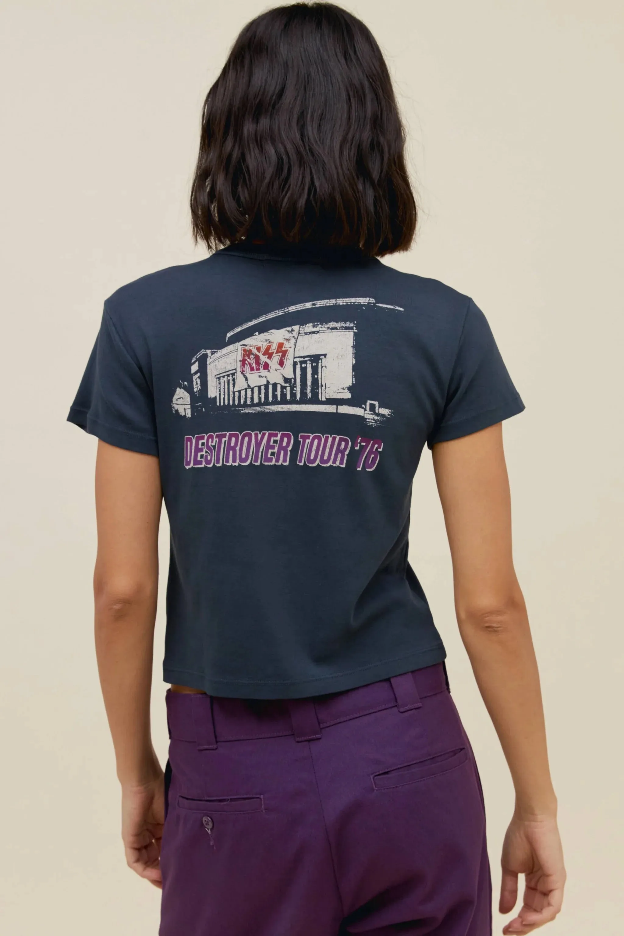 Daydreamer - Kiss Destroyer Tour ‘76 Shrunken Tee - Vintage Black sold by Jessie Boutique product image thumbnail 2