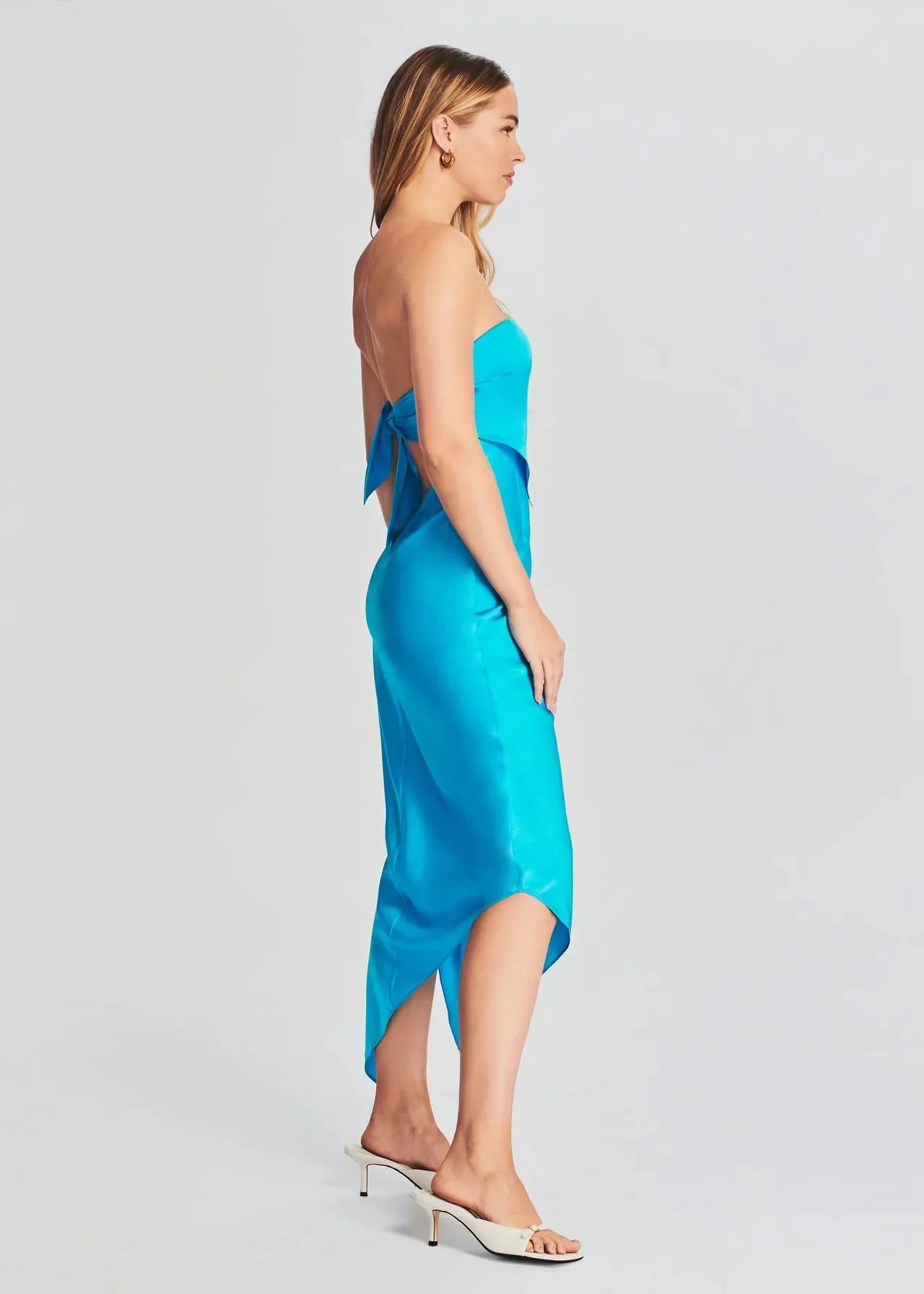 Ser.o.ya - Ginni Silk Midi Dress - Turquoise sold by Jessie Boutique product image thumbnail 2