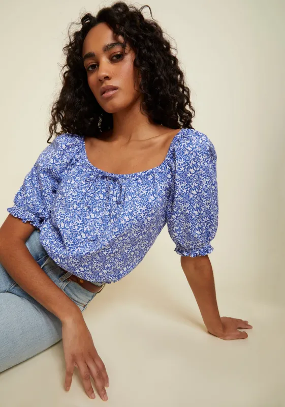 Nation LTD - Rowena Elastic Top - Mykonos sold by Jessie Boutique