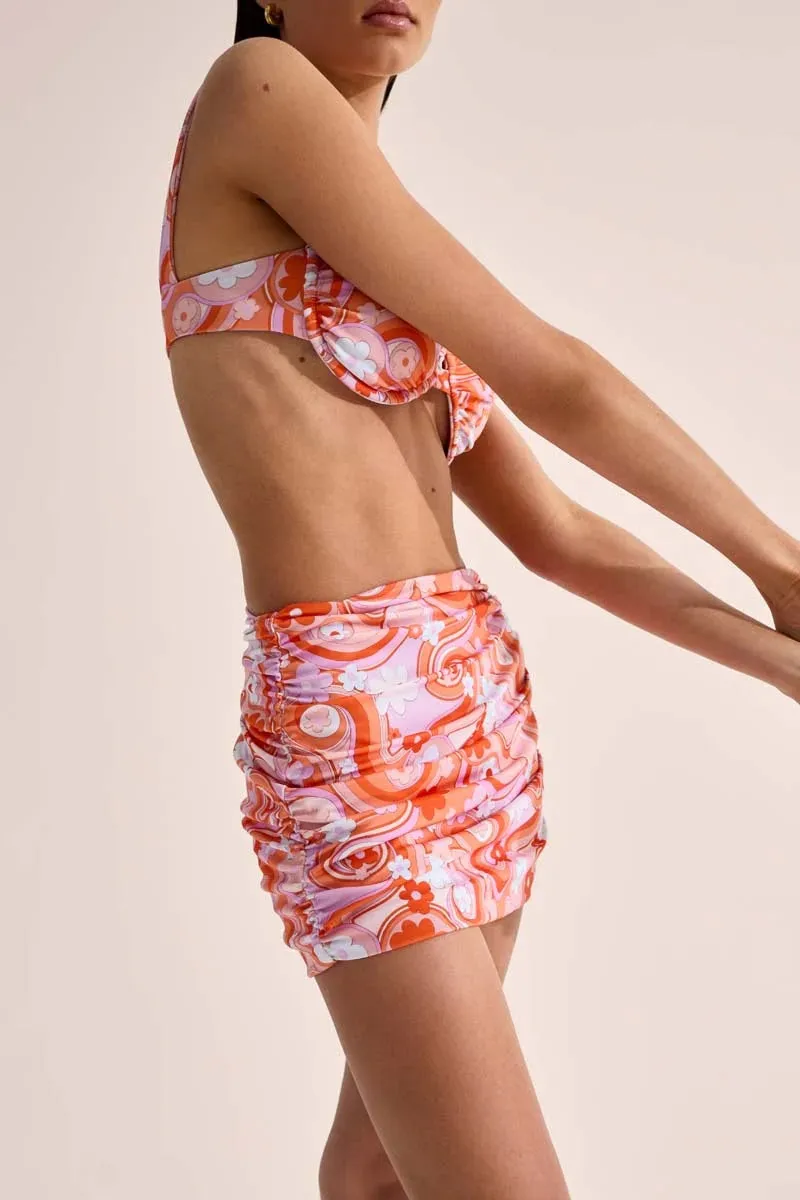 Cin Cin - Martini Gathered Mini Skirt - Bloom sold by Jessie Boutique product image thumbnail 3