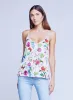 L’agence - Jane Spaghetti Strap Top - Ivory Multi Large Botanical sold by Jessie Boutique