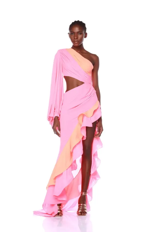 Bronx and Banco - Hanna Coral Multi Gown sold by Jessie Boutique