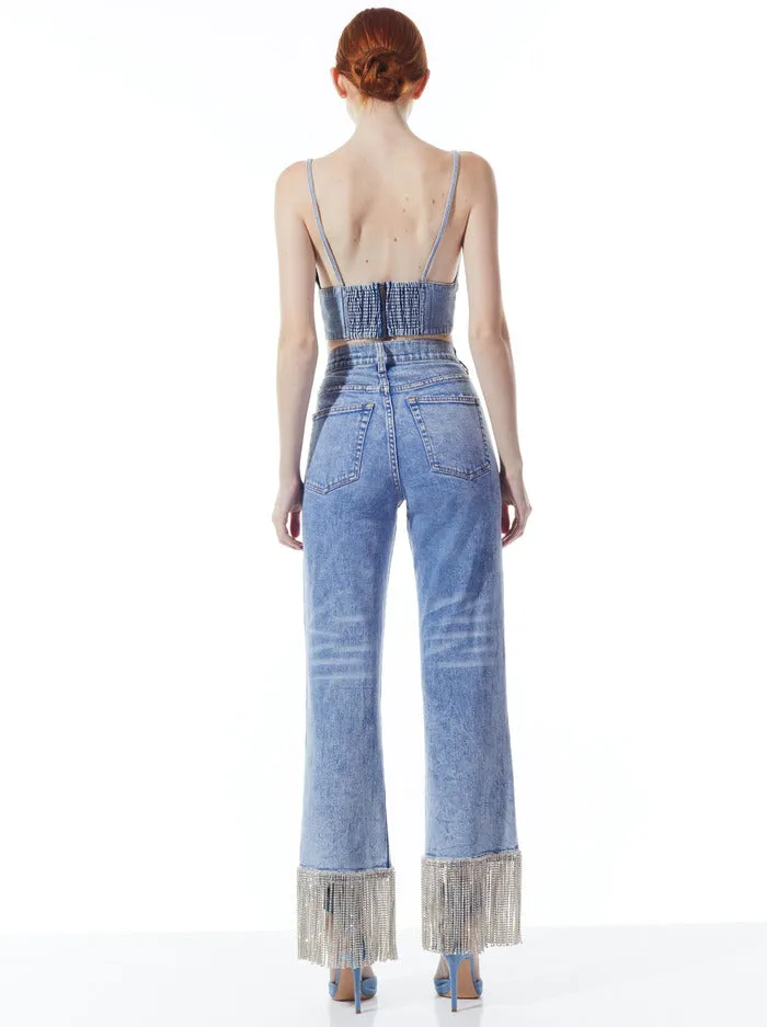 Alice + Olivia - Carli Denim Bra Top - Rockstar Blue sold by Jessie Boutique product image thumbnail 2