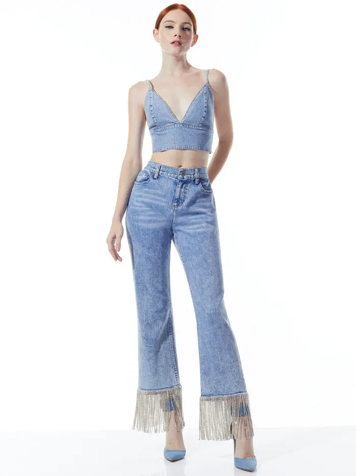 Alice + Olivia - Carli Denim Bra Top - Rockstar Blue sold by Jessie Boutique product image thumbnail 3