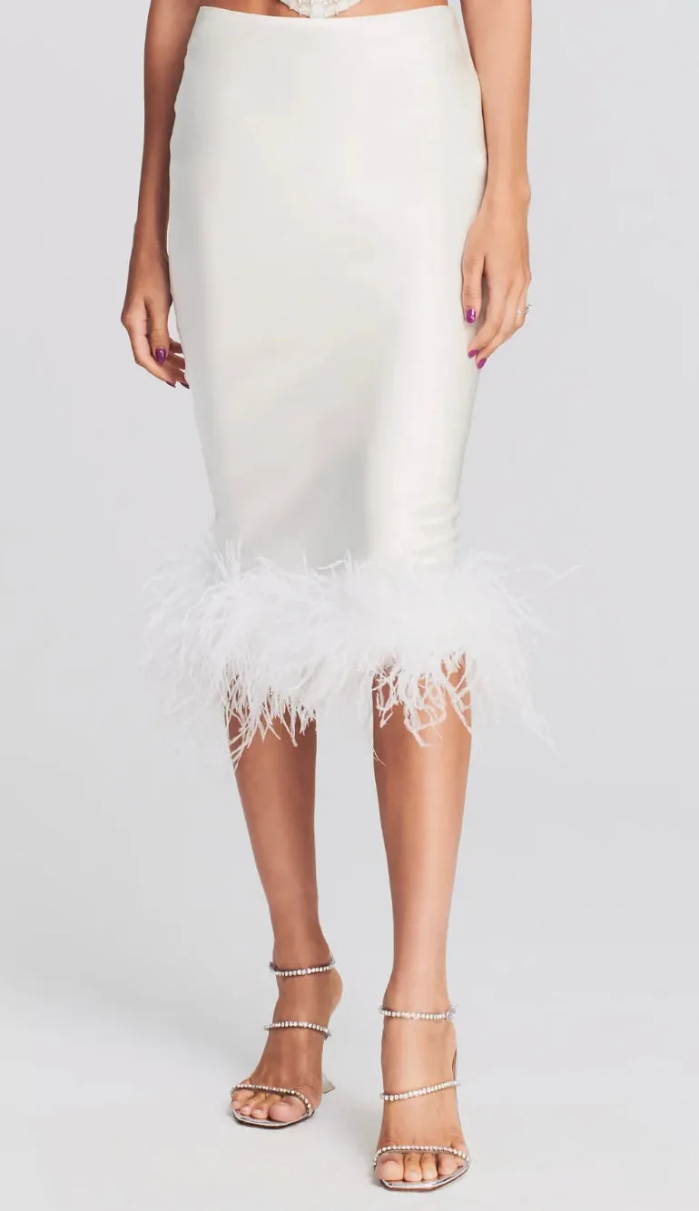 Retrofete - Paula Feather Skirt - White sold by Jessie Boutique product image thumbnail 2