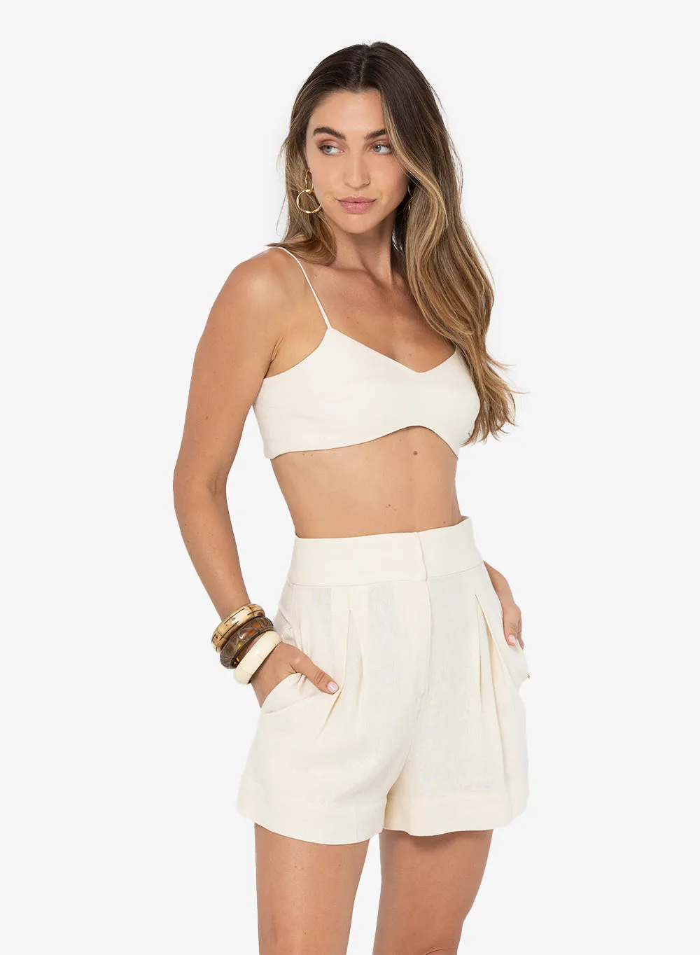 JBQ - Marlow Shorts - Vanilla sold by Jessie Boutique product image thumbnail 3