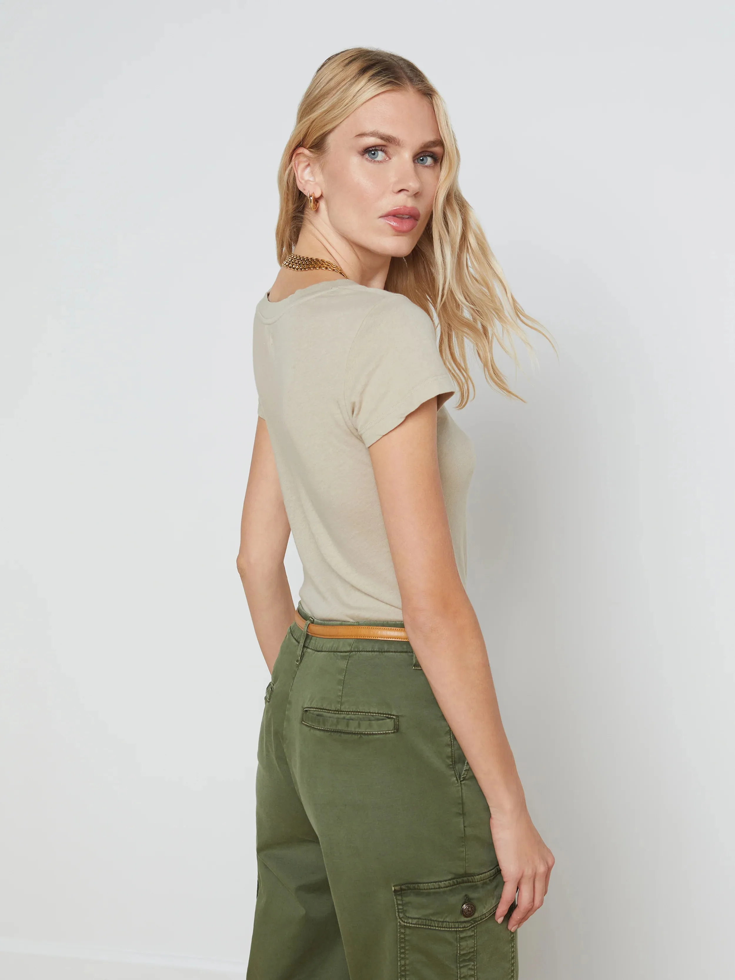 L'agence - Cory S/S Crew Neck Tee - Biscuit sold by Jessie Boutique product image thumbnail 2