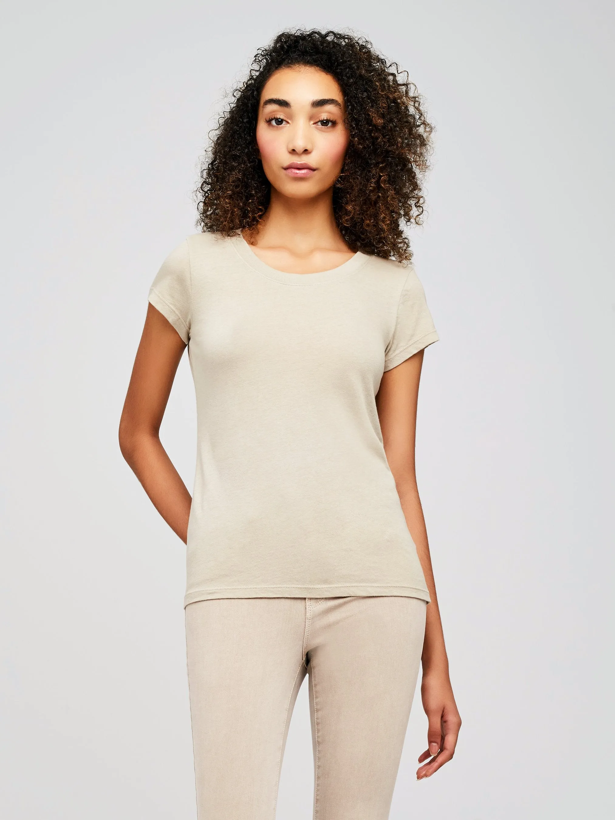 L'agence - Cory S/S Crew Neck Tee - Biscuit sold by Jessie Boutique product image thumbnail 3