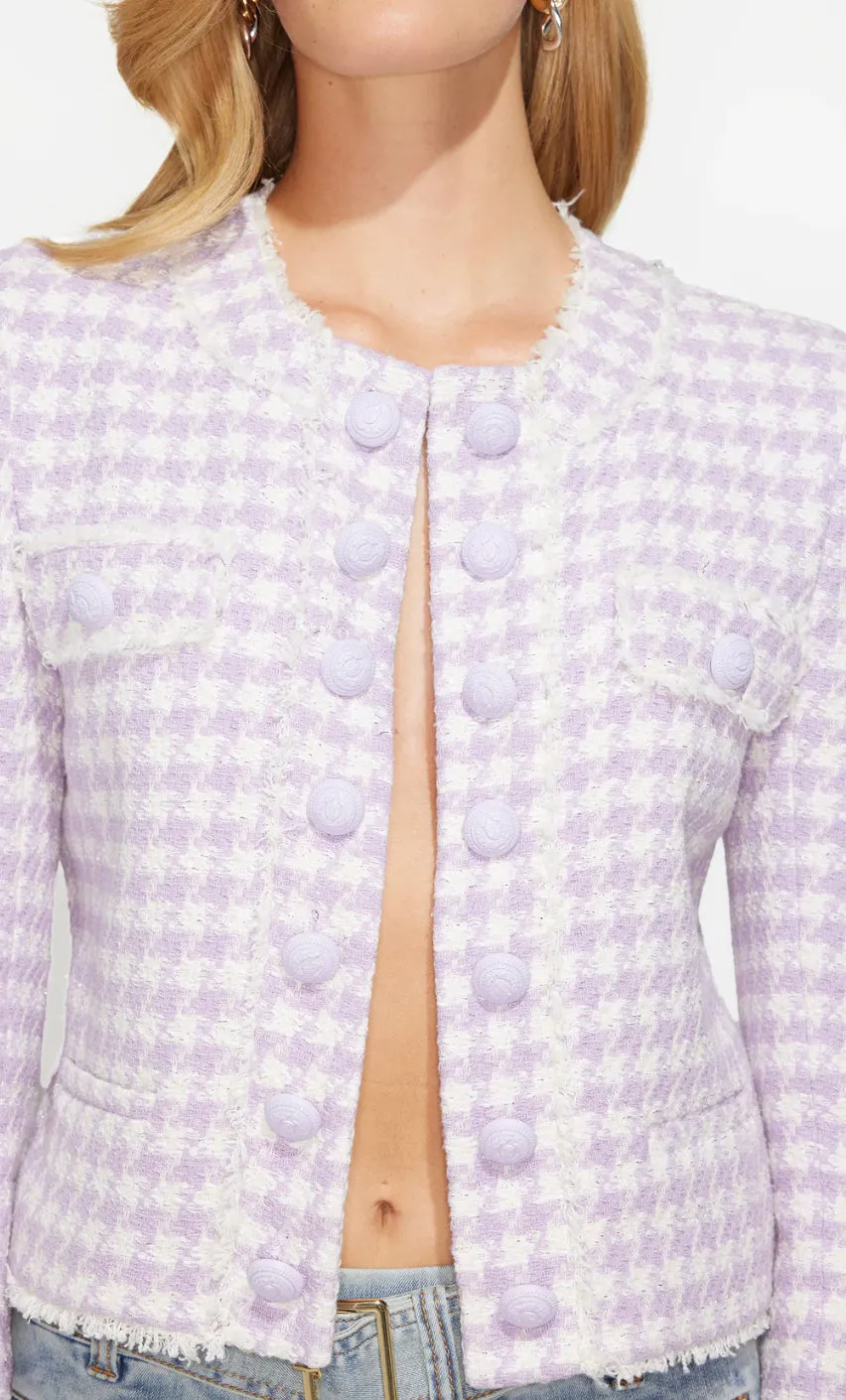 Generation Love - Killian Tweed Jacket - Lavender/Cream sold by Jessie Boutique product image thumbnail 2
