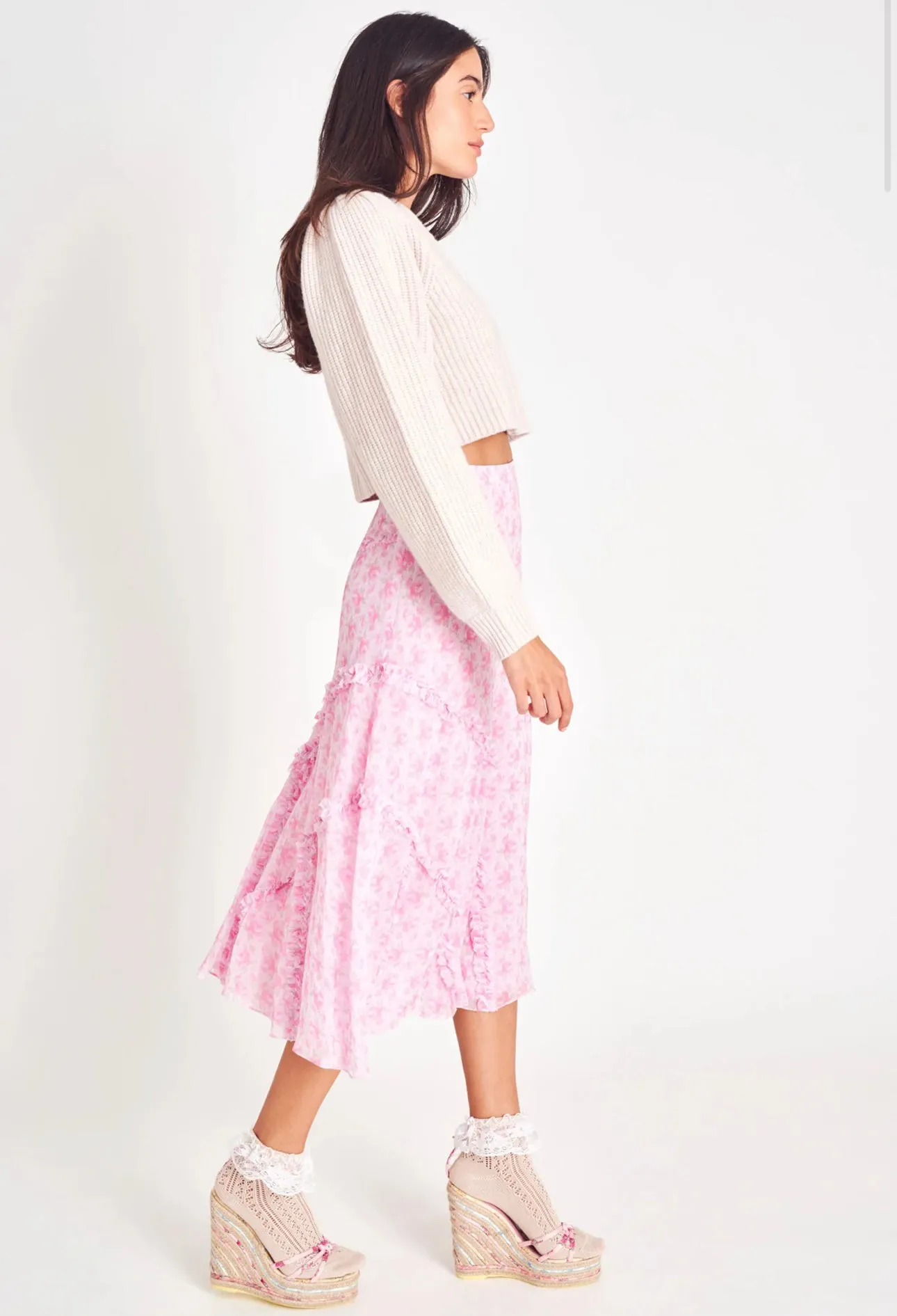 Loveshackfancy - Porscha Midi Skirt - Rose Patch sold by Jessie Boutique product image thumbnail 3