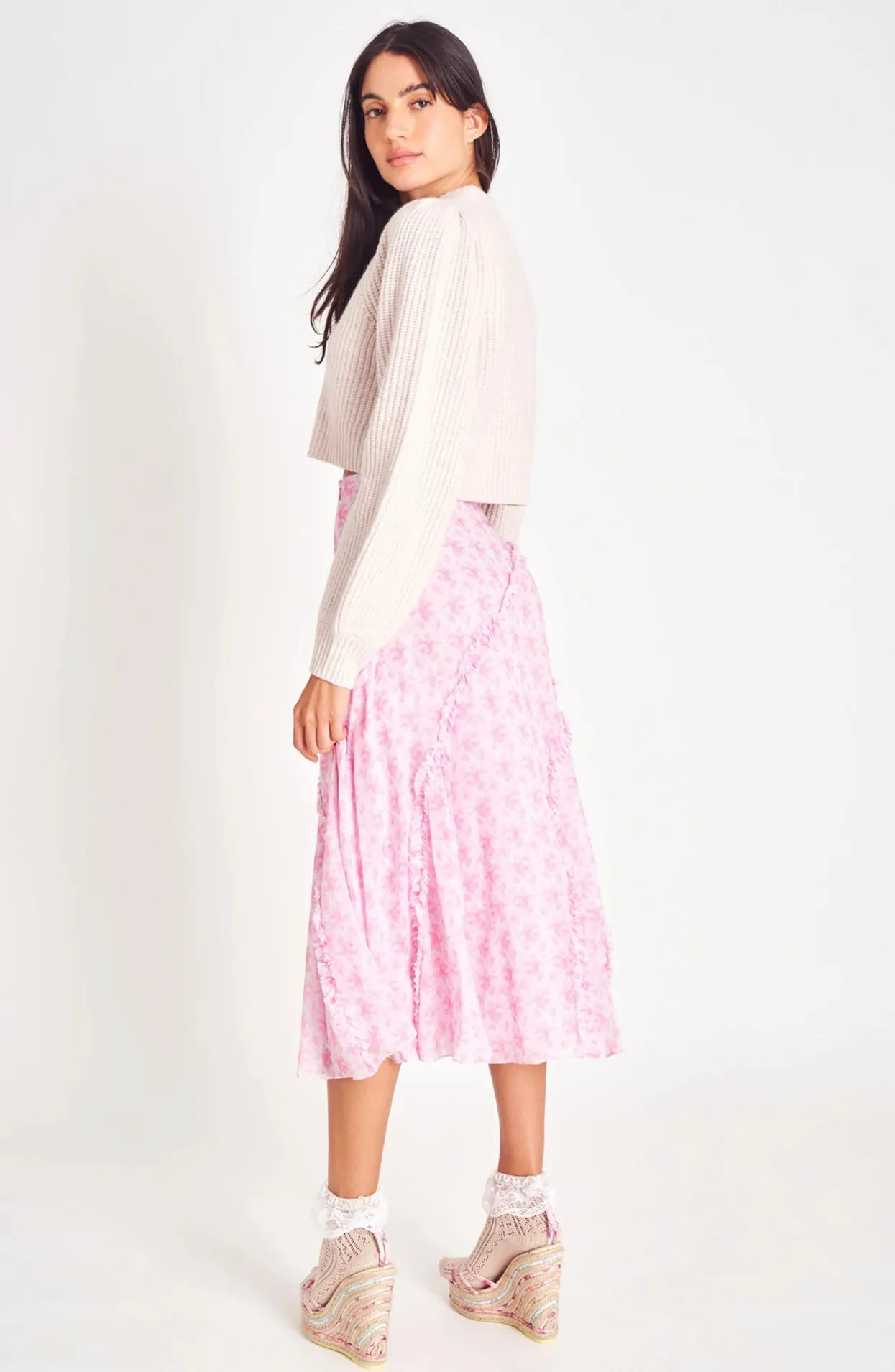 Loveshackfancy - Porscha Midi Skirt - Rose Patch sold by Jessie Boutique product image thumbnail 2