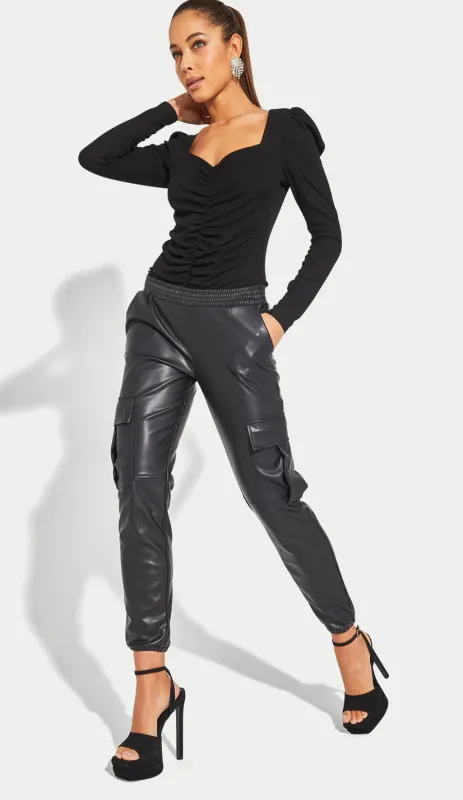 Generation Love - Aidan Vegan Leather Jogger - Black sold by Jessie Boutique