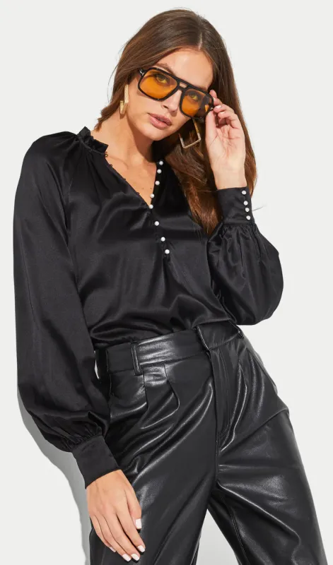 Generation Love - Kelcy Blouse - Black sold by Jessie Boutique