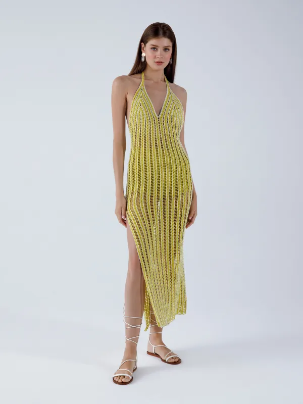 My Beachy Side - Verbena Halter Dress - Antique Moss sold by Jessie Boutique
