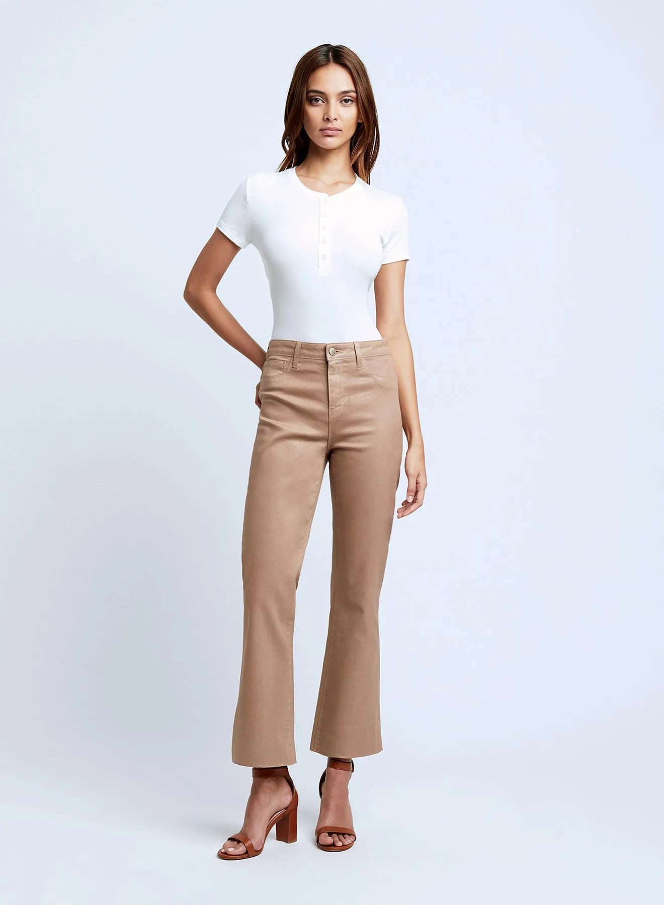 L’agence - Kendra Crop Flare - Cappuccino Coated sold by Jessie Boutique product image thumbnail 3