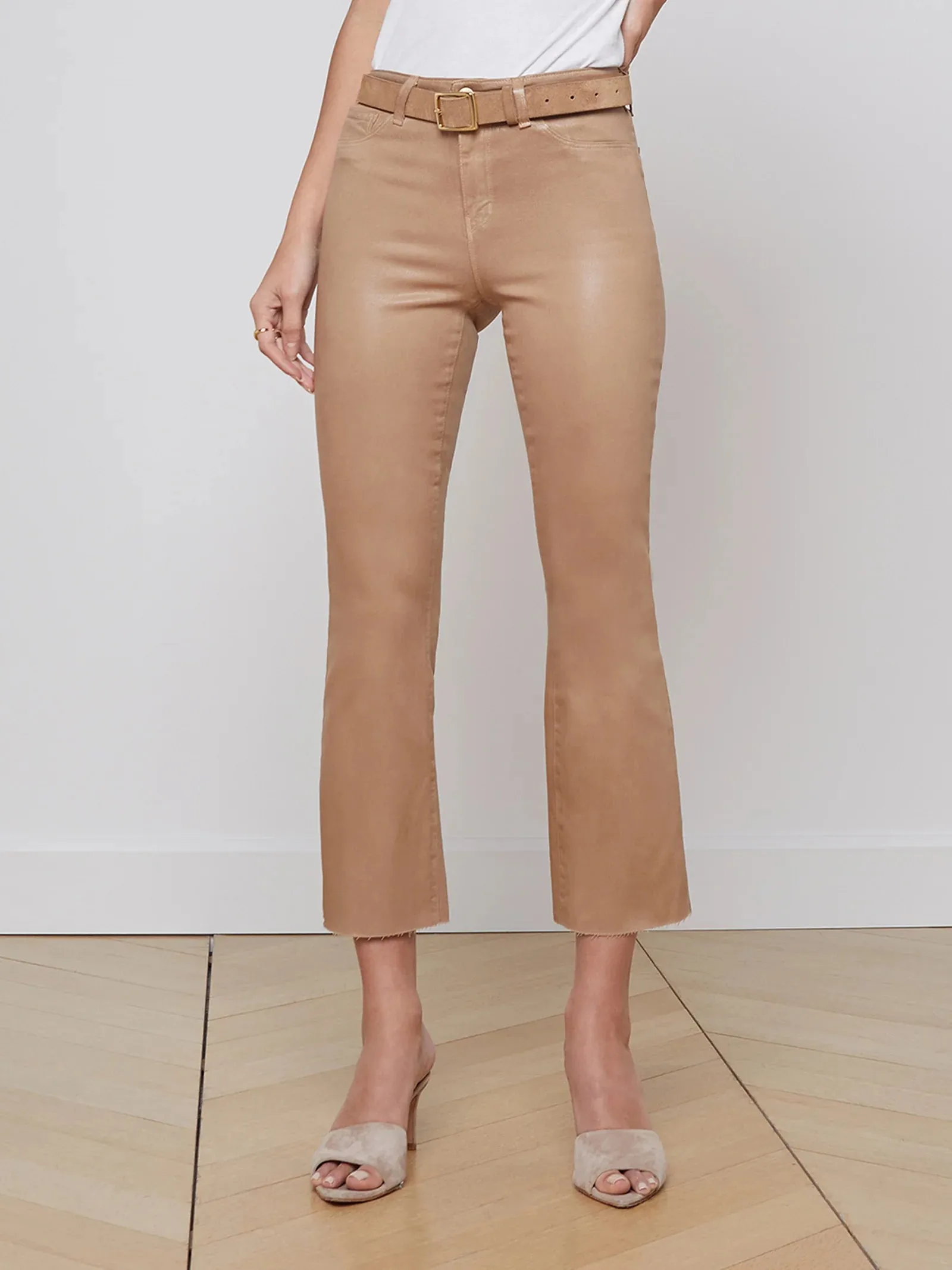 L’agence - Kendra Crop Flare - Cappuccino Coated sold by Jessie Boutique product image thumbnail 2