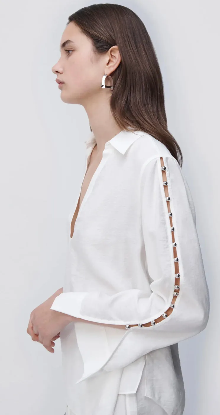 Jonathan Simkhai - Stormy Beaded Coverup Top - Ivory sold by Jessie Boutique product image thumbnail 2