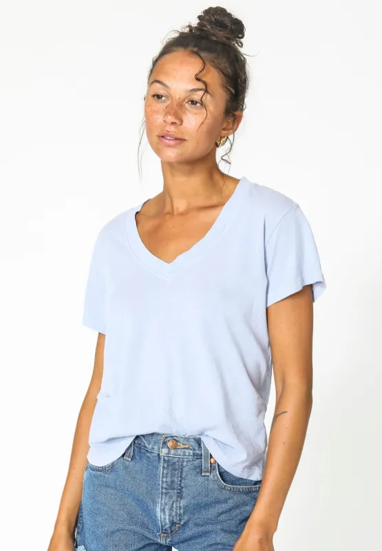 Perfectwhitetee - Hendrix Basic V Neck - Periwinkle sold by Jessie Boutique