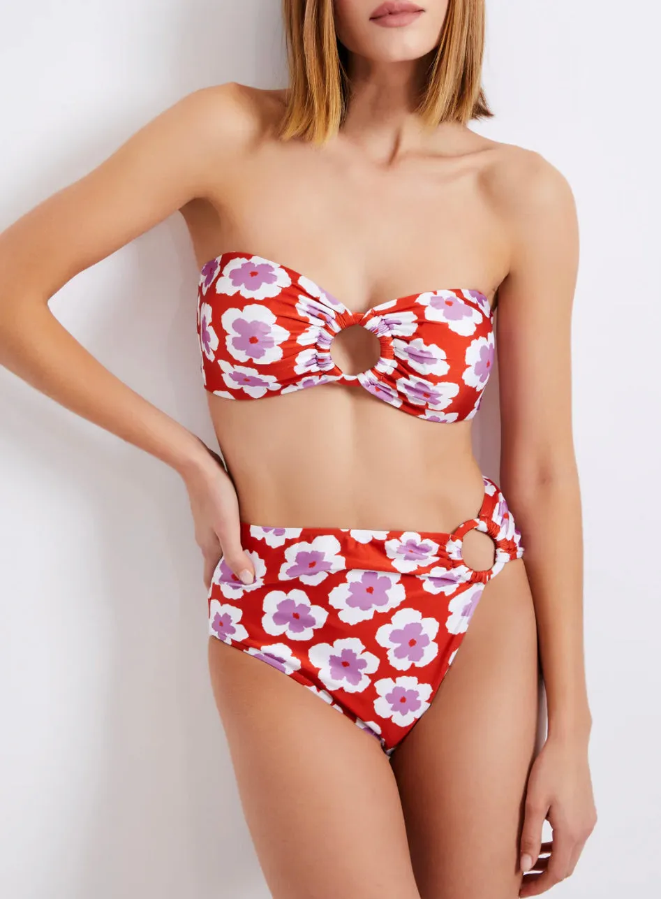 Patbo - Windflower Mid Rise Bikini Bottom - Cherry sold by Jessie Boutique
