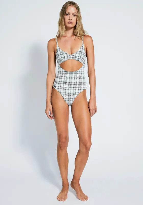 Devon Windsor - Milena Full Piece - Off White Plaid sold by Jessie Boutique