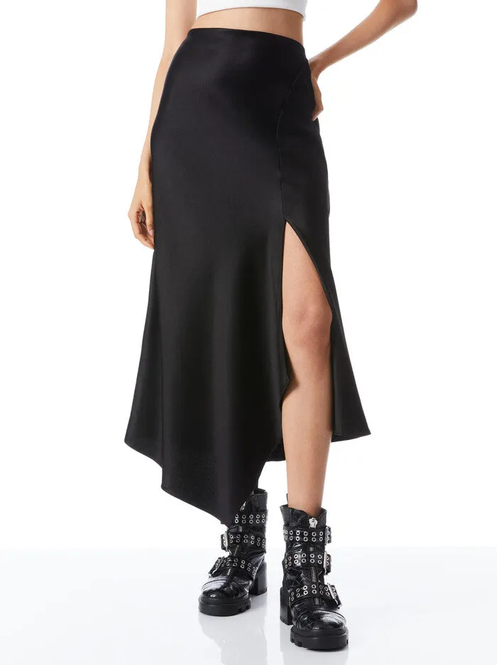 Alice + Olivia - Harmony Drapey Asymmetrical Midi Skirt - Black sold by Jessie Boutique product image thumbnail 3