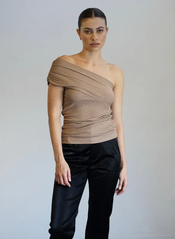 LNA - Ford Ribbed One Shoulder Top In Multiple Colors sold by Jessie Boutique