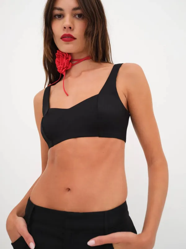 For Love & Lemons - Shannon Crop Top - Black sold by Jessie Boutique
