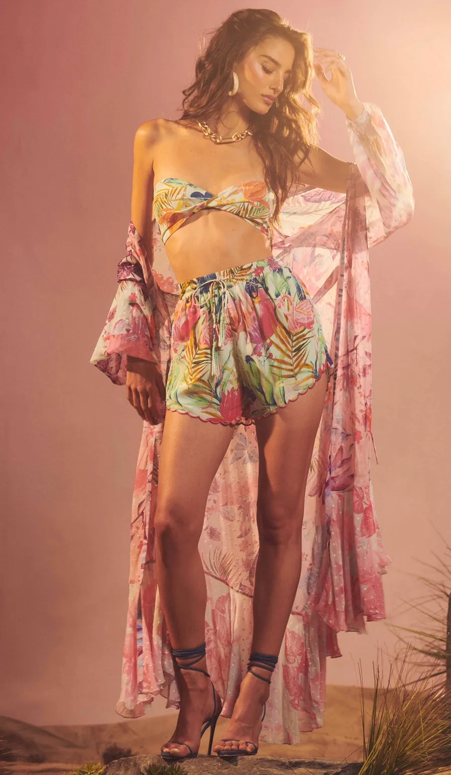 Rococo Sand - Zazu Crepe Bandeau - Motley Tropical sold by Jessie Boutique product image thumbnail 2