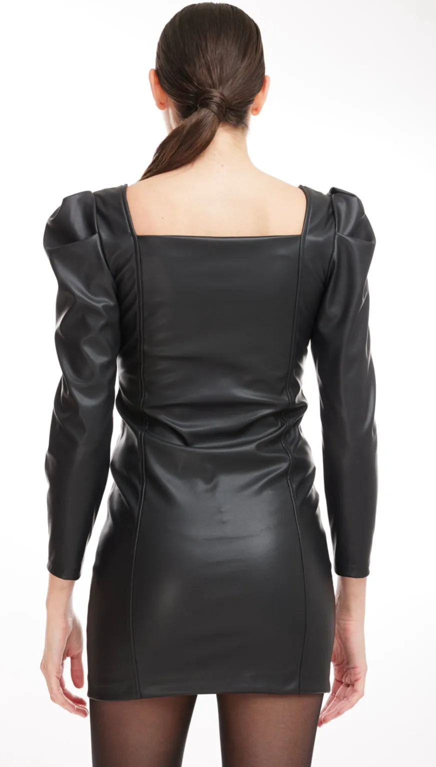 Generation Love - Estelle Vegan Leather Ruched Dress - Black sold by Jessie Boutique product image thumbnail 2
