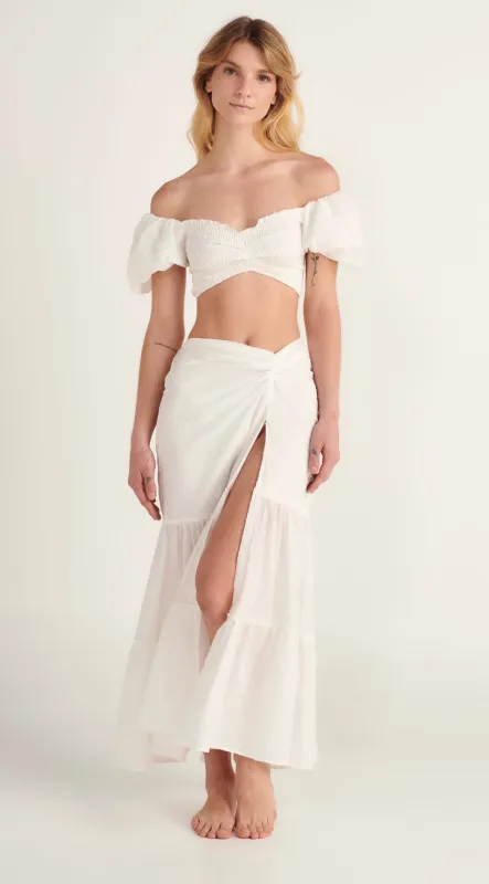 Peixoto - Louisa Crop Top - White Lotus sold by Jessie Boutique