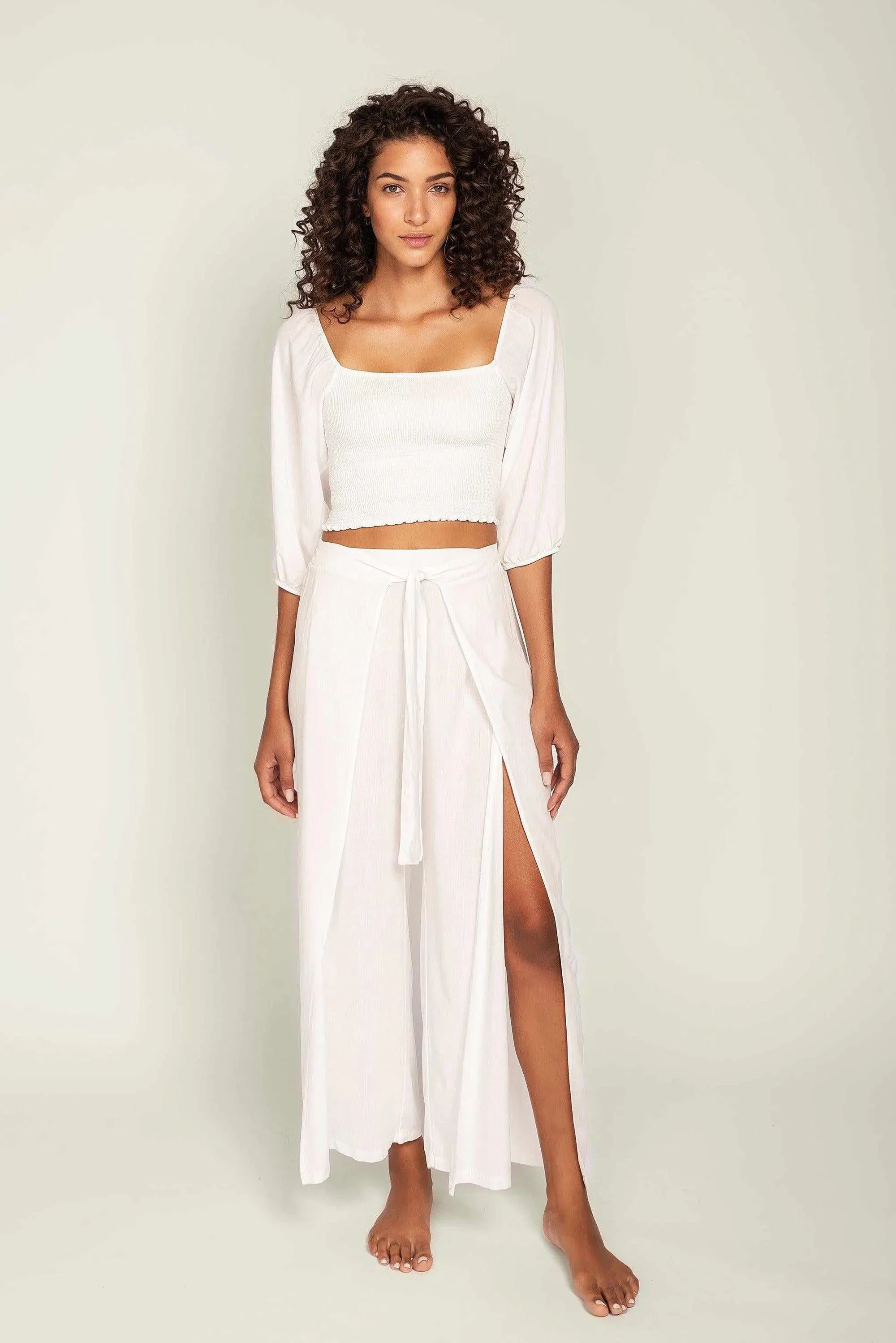 Peixoto - Joan Wrap Pants - Patched White sold by Jessie Boutique