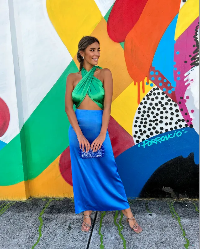 Silk Roads - Minerva Dress - Blue/green Exclusive sold by Jessie Boutique