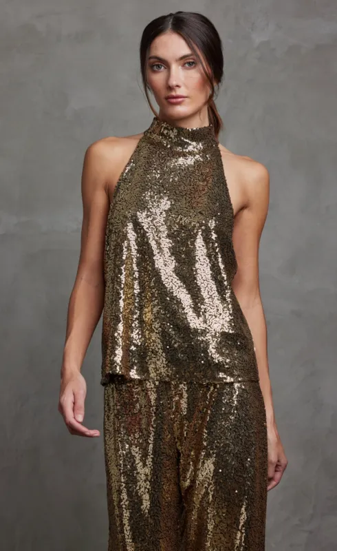 Sundays - Palmer Top - Gold Sequin sold by Jessie Boutique
