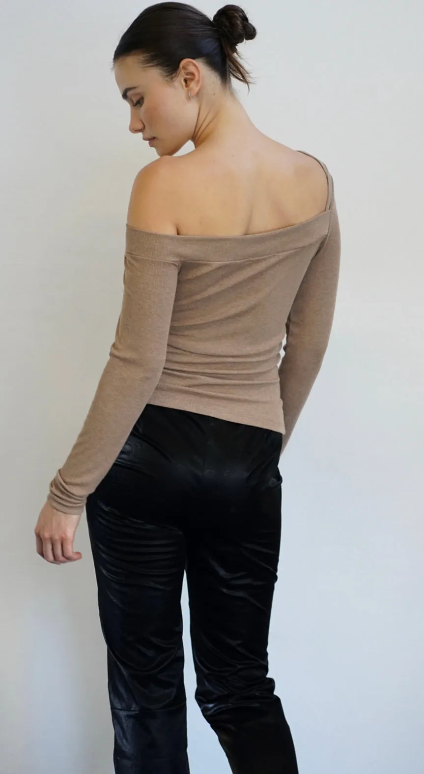 LNA - Otis Ribbed Top - Mushroom sold by Jessie Boutique product image thumbnail 2