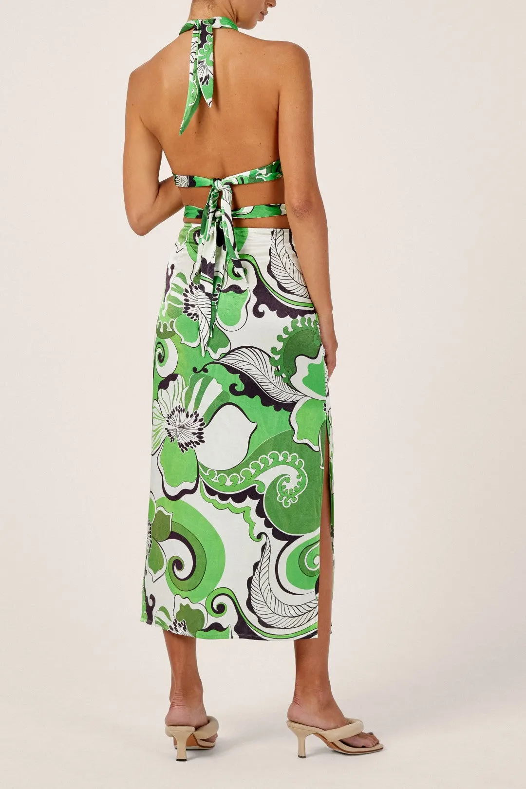 Cin Cin - Haven Tie Detail Skirt - Fern sold by Jessie Boutique product image thumbnail 2