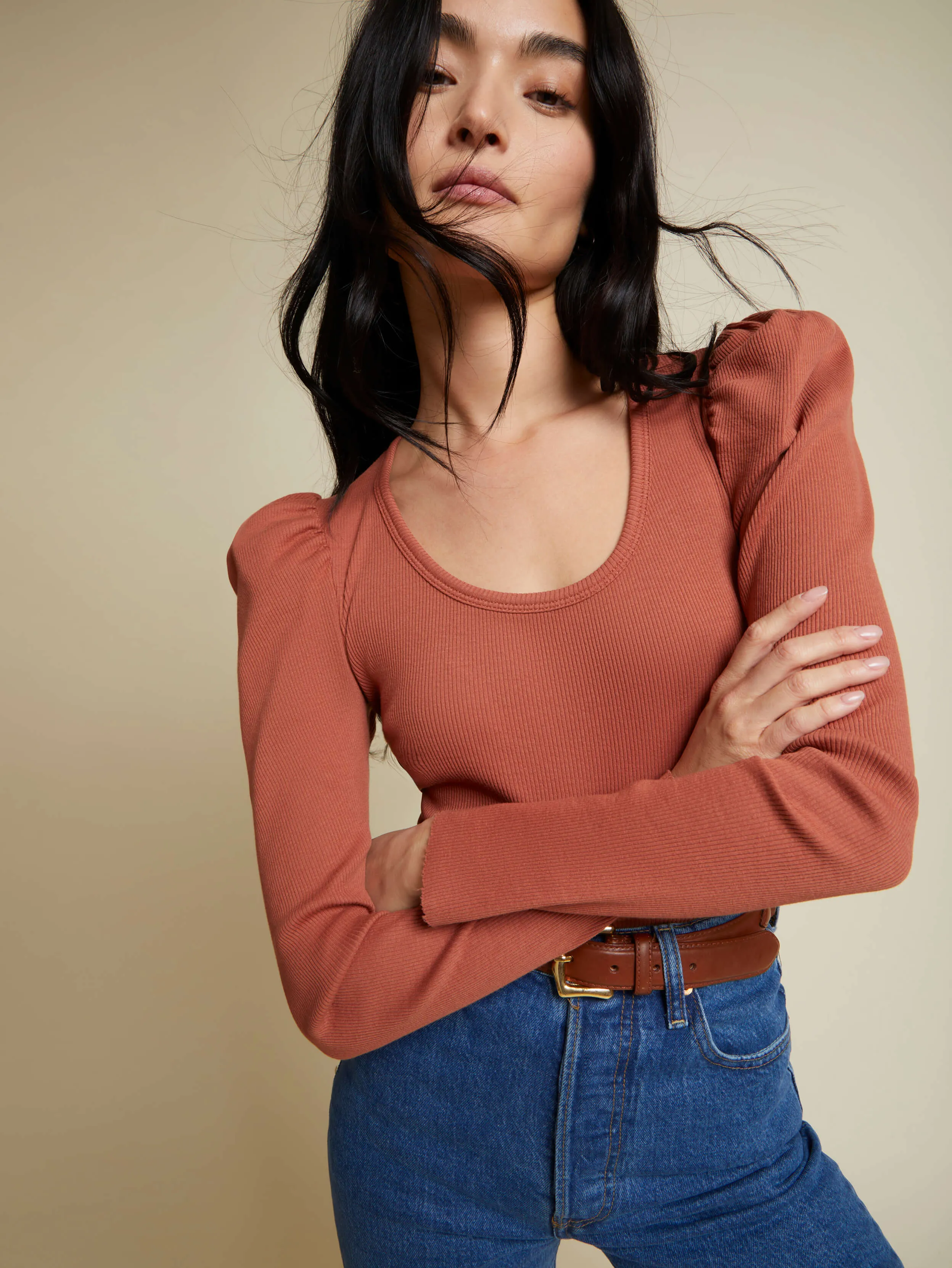 Nation LTD - Michelle Long Sleeve - Red Clay sold by Jessie Boutique