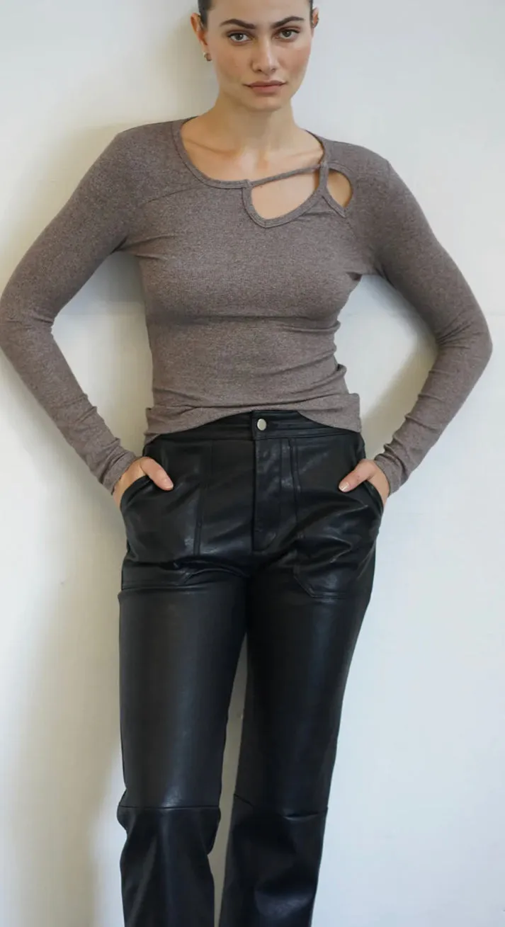 LNA - Rune Faux Leather Pant - Black sold by Jessie Boutique