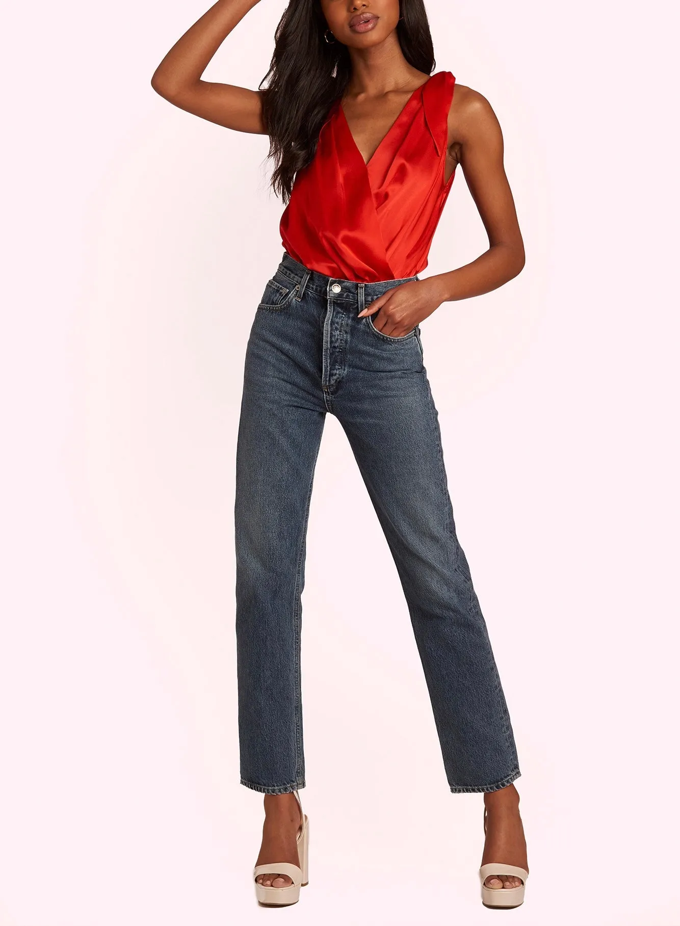 Amanda Uprichard - Avari Bodysuit - Ruby sold by Jessie Boutique product image thumbnail 3