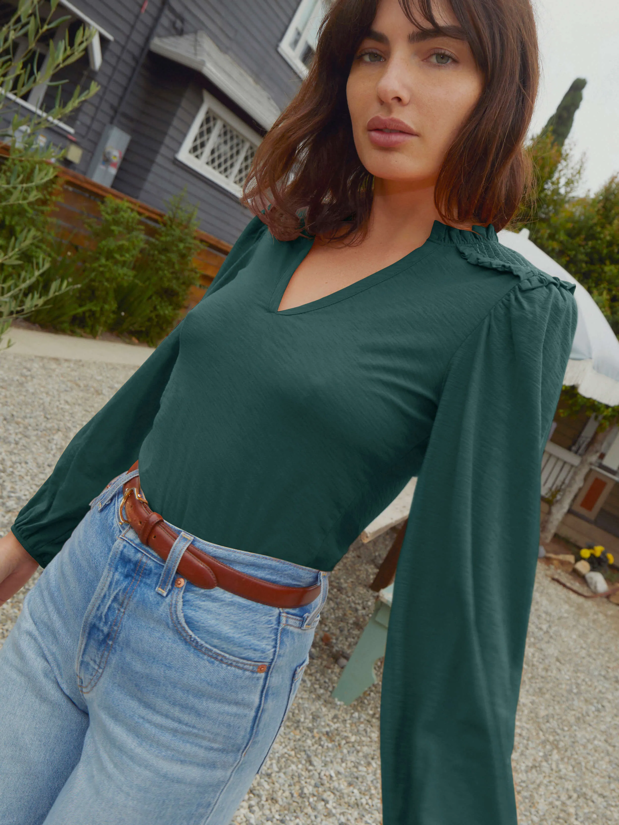 Nation LTD - Dolly Long Sleeve - Evergreen sold by Jessie Boutique