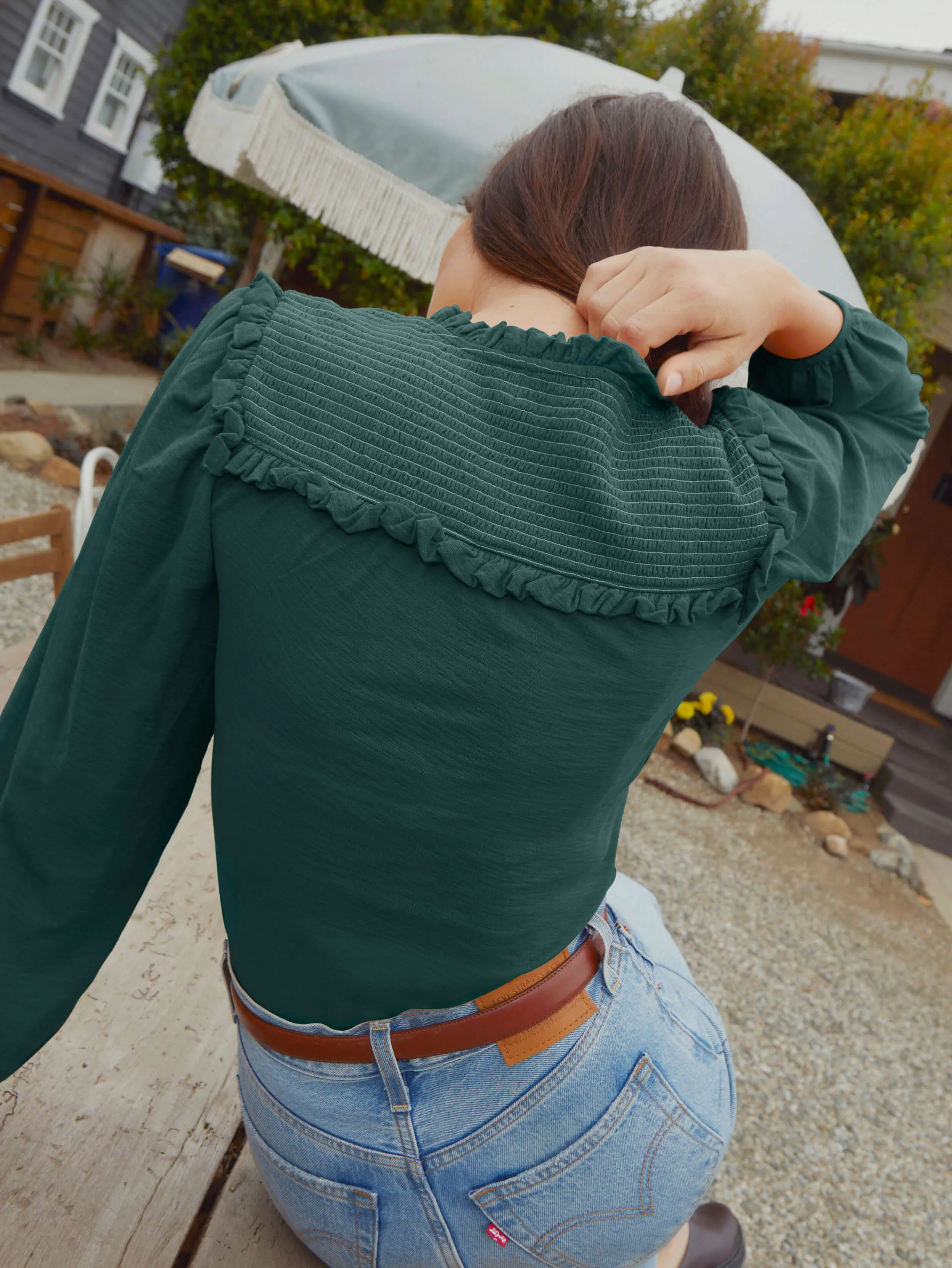 Nation LTD - Dolly Long Sleeve - Evergreen sold by Jessie Boutique product image thumbnail 3