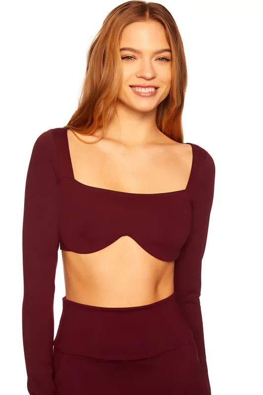 Susana Monaco - Reverse Sweatheart Crop Top - Port sold by Jessie Boutique