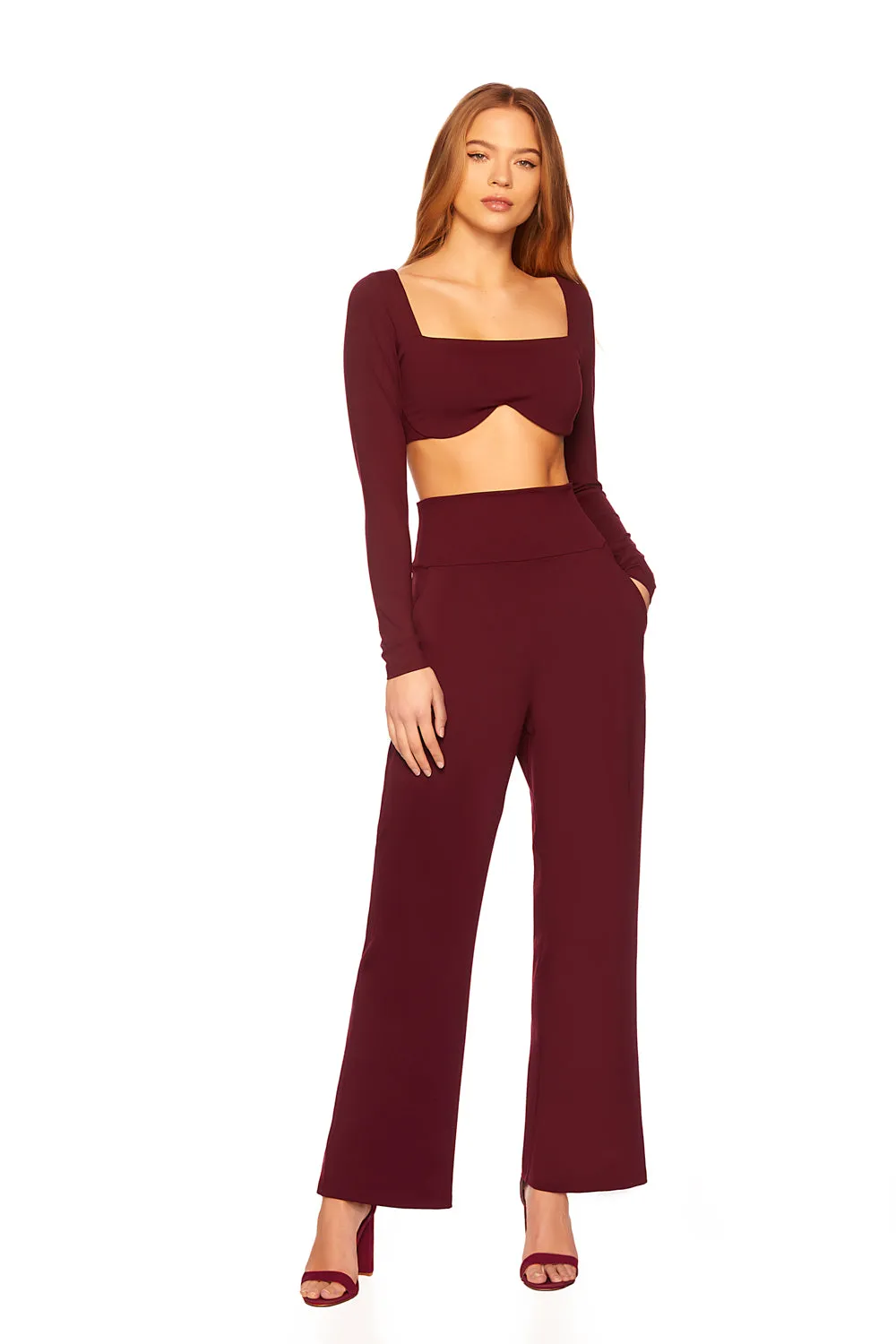 Susana Monaco - Reverse Sweatheart Crop Top - Port sold by Jessie Boutique product image thumbnail 2
